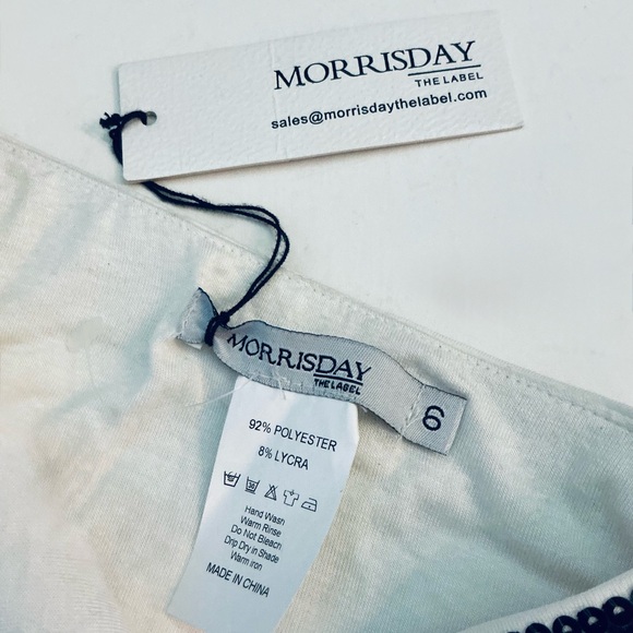 MORRISDAY the LABEL, Sequin Embellished Blue and White Skirt, Size 6, NWT - Picture 6 of 8